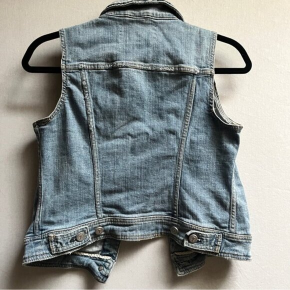 Pilcro and the Letterpress Anthropologie denim jean vest Sz S - Picture 2 of 7